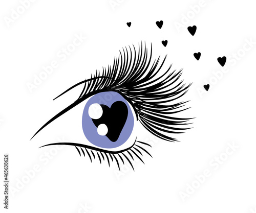 Long eyelashes on an isolated background. Symbol. Vector illustration.