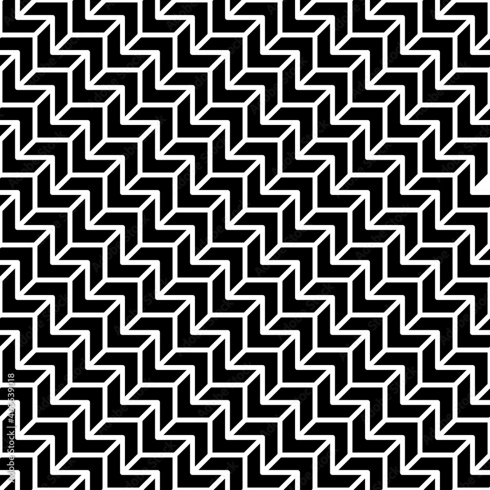 Geometric seamless vector pattern.
Black and white diagonal chevrons swatch with arrows. Geometric seamless vector pattern.
Black and white diagonal chevrons swatch with arrows.