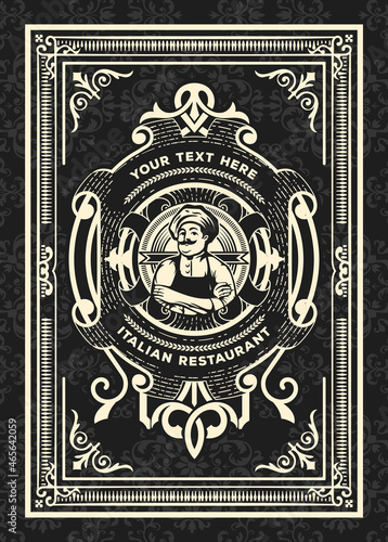 Western card with vintage style