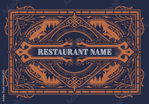 Western card with vintage style