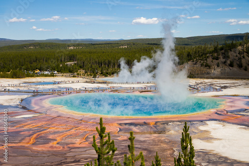 Yellowstone National Park Grand Prismatic Spring Hot Colorful Nature