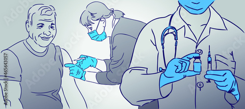 vaccination doctor injections red virus