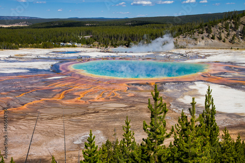 Yellowstone National Park Grand Prismatic Spring Hot Colorful Nature