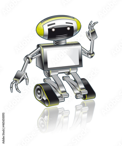 Petit robot sympathique qui dit bonjour et peut afficher des messages sur son écran