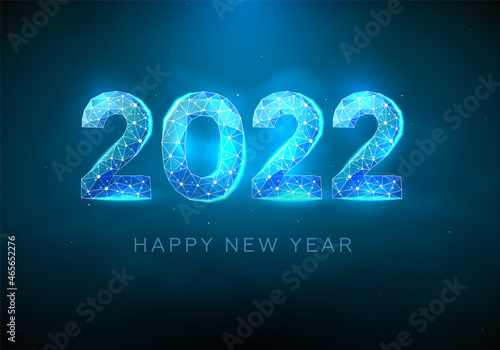 2022 Happy New Year. Calendar header or greeting card
