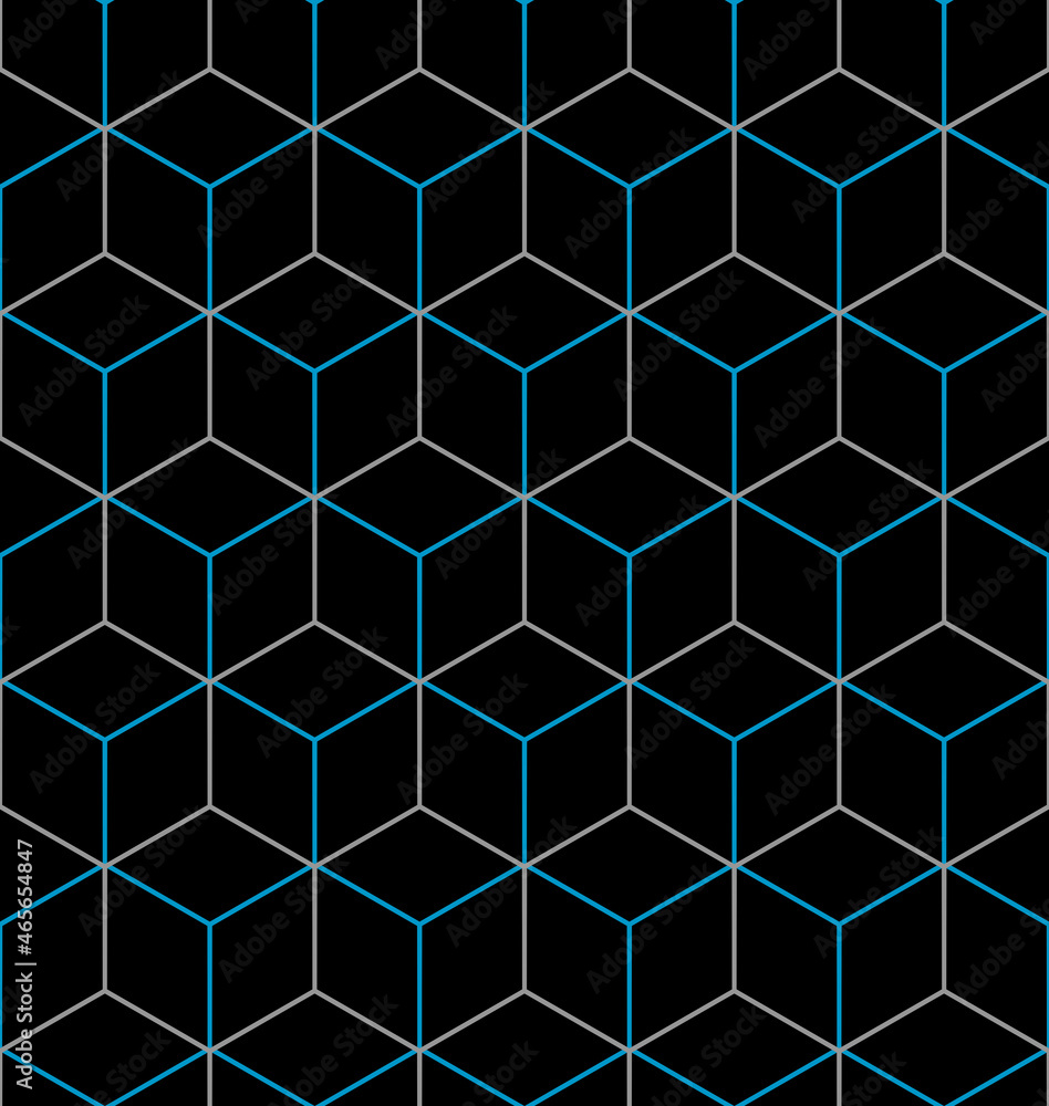 Seamless geometric hexagon pattern motif. Seamless geometric hexagon pattern motif.