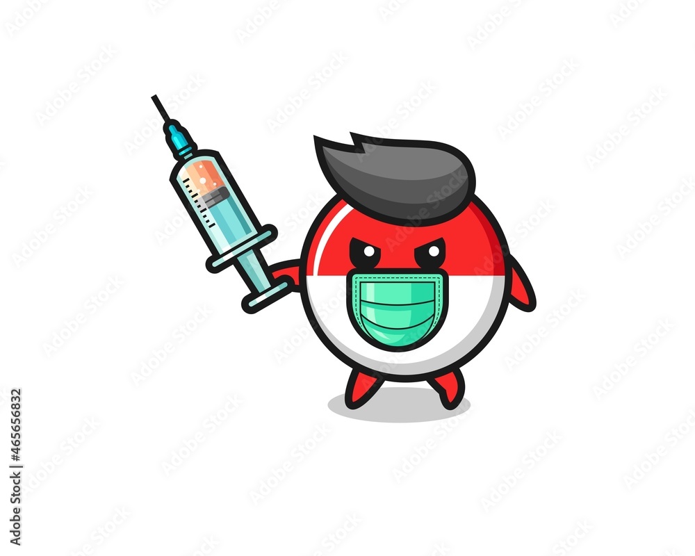 illustration of the indonesia flag to fight the virus illustration of the indonesia flag to fight the virus