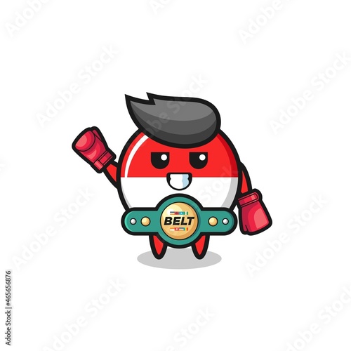 indonesia flag boxer mascot character