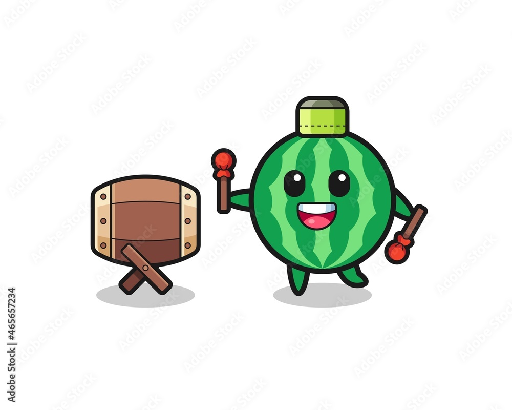 watermelon muslim cartoon is beating the bedug watermelon muslim cartoon is beating the bedug