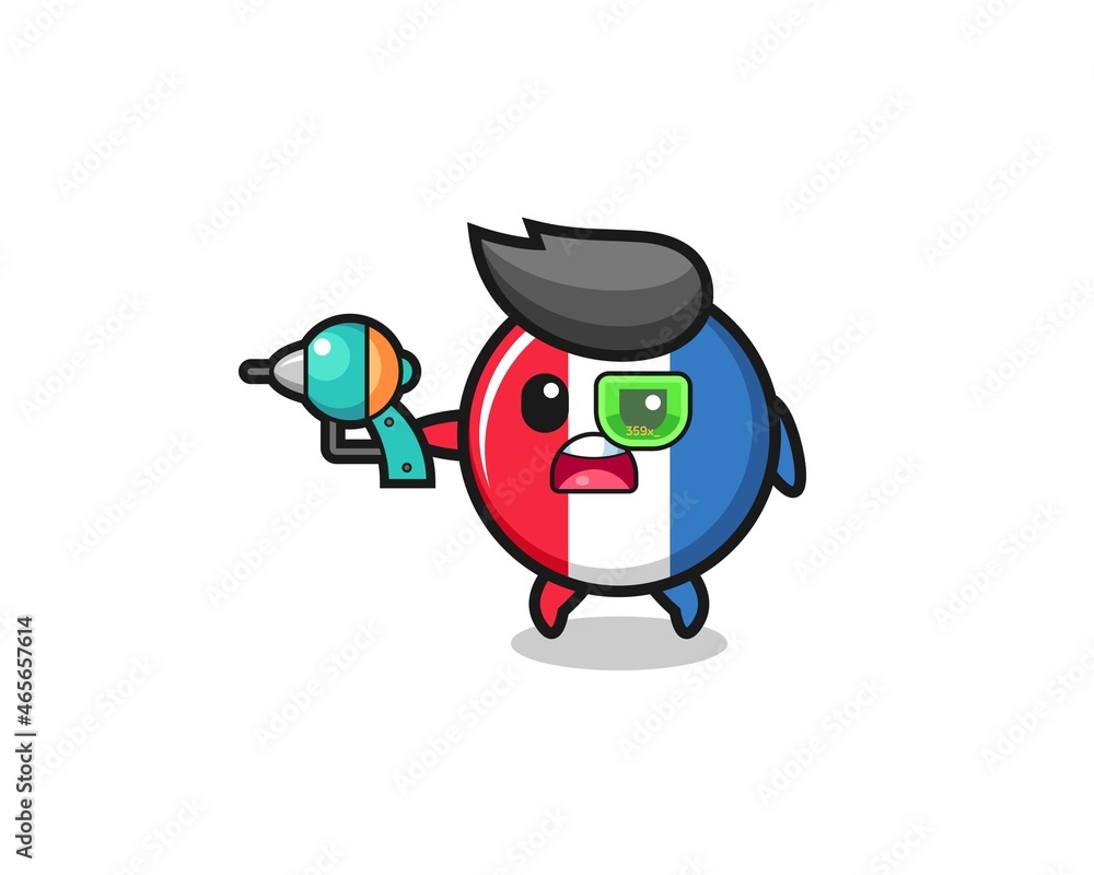 cute france flag holding a future gun