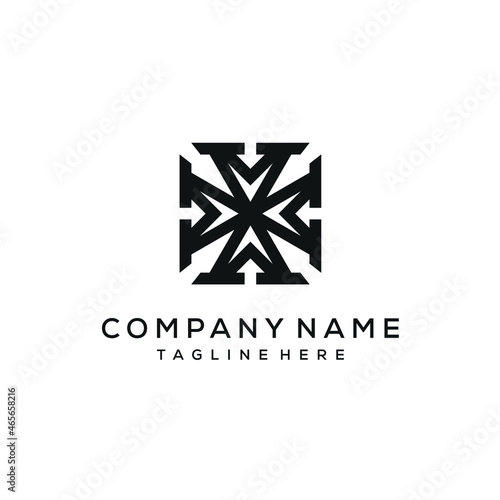 initials letter A form a square with abstract logo design arrows