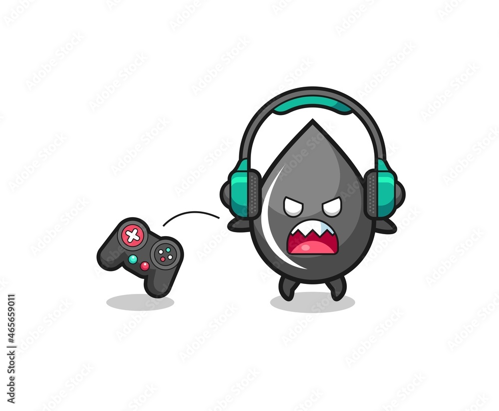 oil drop gamer mascot is angry oil drop gamer mascot is angry