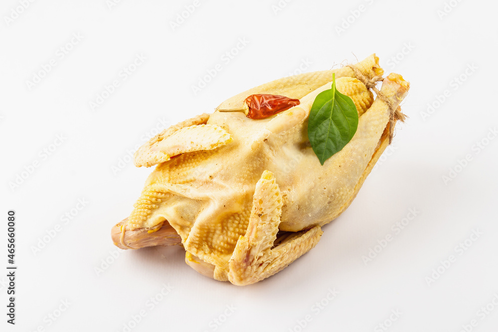 Whole free-range chicken poultry isolated on white background Whole free-range chicken poultry isolated on white background