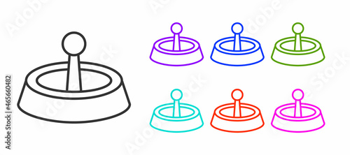 Black line Casino roulette wheel icon isolated on white background. Set icons colorful. Vector