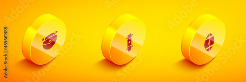 Set Isometric Speedboat, Longboard or skateboard and Rugby ball icon. Vector