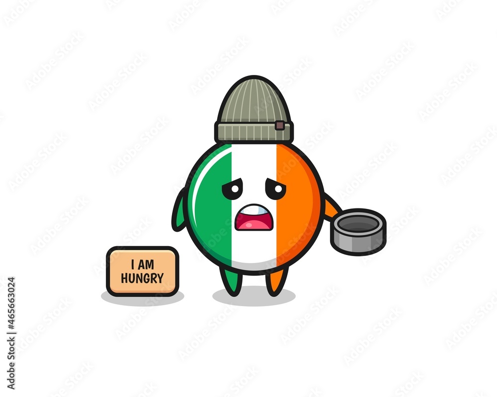 cute ireland flag beggar cartoon character cute ireland flag beggar cartoon character