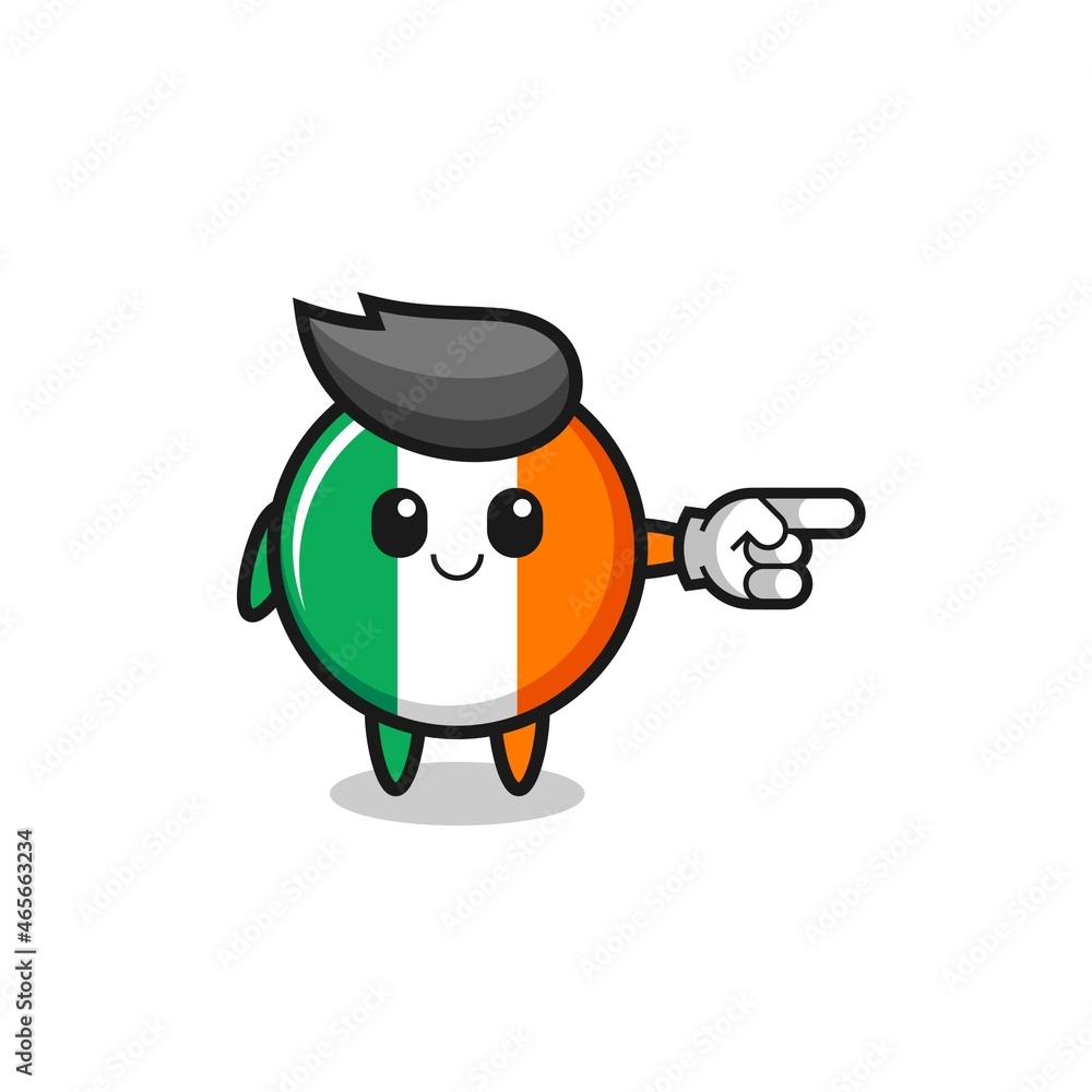 ireland flag mascot with pointing right gesture