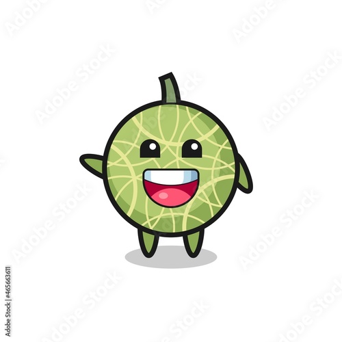 happy melon cute mascot character