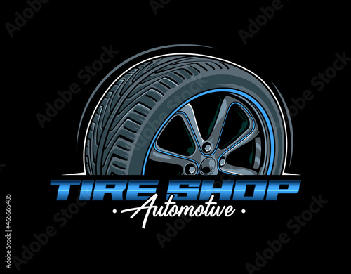 Tire shop, Wheel logo, Template Logo Tires