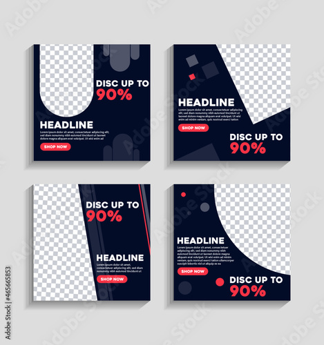 Social Media Branding feed post template for digital product marketing with dark mode and modern style