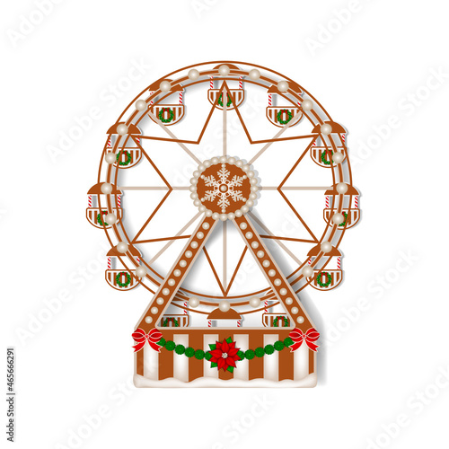 Isolated gingerbread christmas ferris wheel