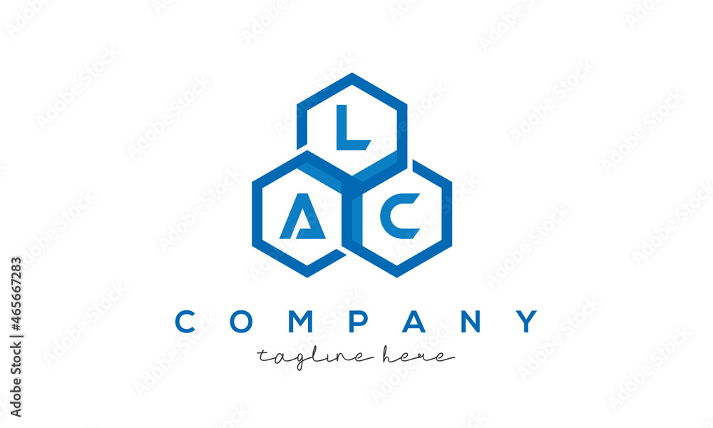 LAC letters design logo with three polygon hexagon logo vector template LAC letters design logo with three polygon hexagon logo vector template