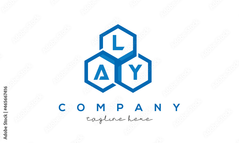 LAY letters design logo with three polygon hexagon logo vector template LAY letters design logo with three polygon hexagon logo vector template
