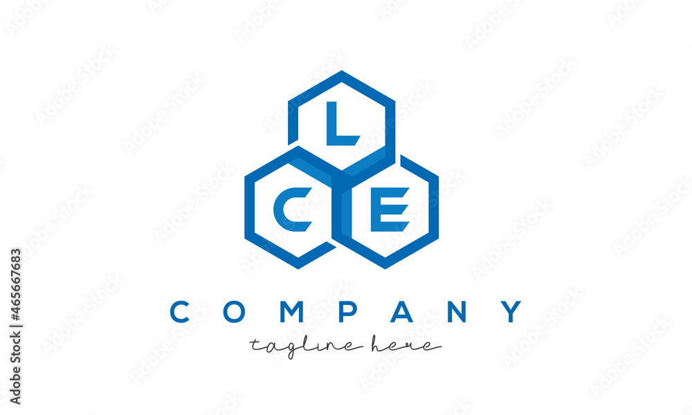 LCE letters design logo with three polygon hexagon logo vector template LCE letters design logo with three polygon hexagon logo vector template