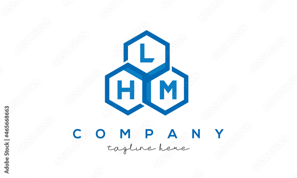 LHM letters design logo with three polygon hexagon logo vector template LHM letters design logo with three polygon hexagon logo vector template