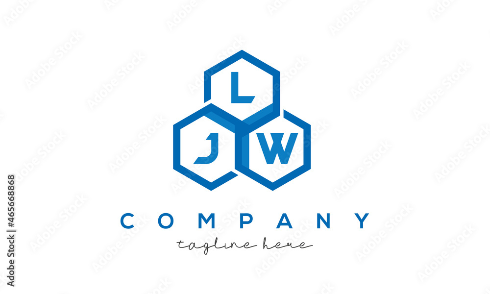 LJW letters design logo with three polygon hexagon logo vector template LJW letters design logo with three polygon hexagon logo vector template