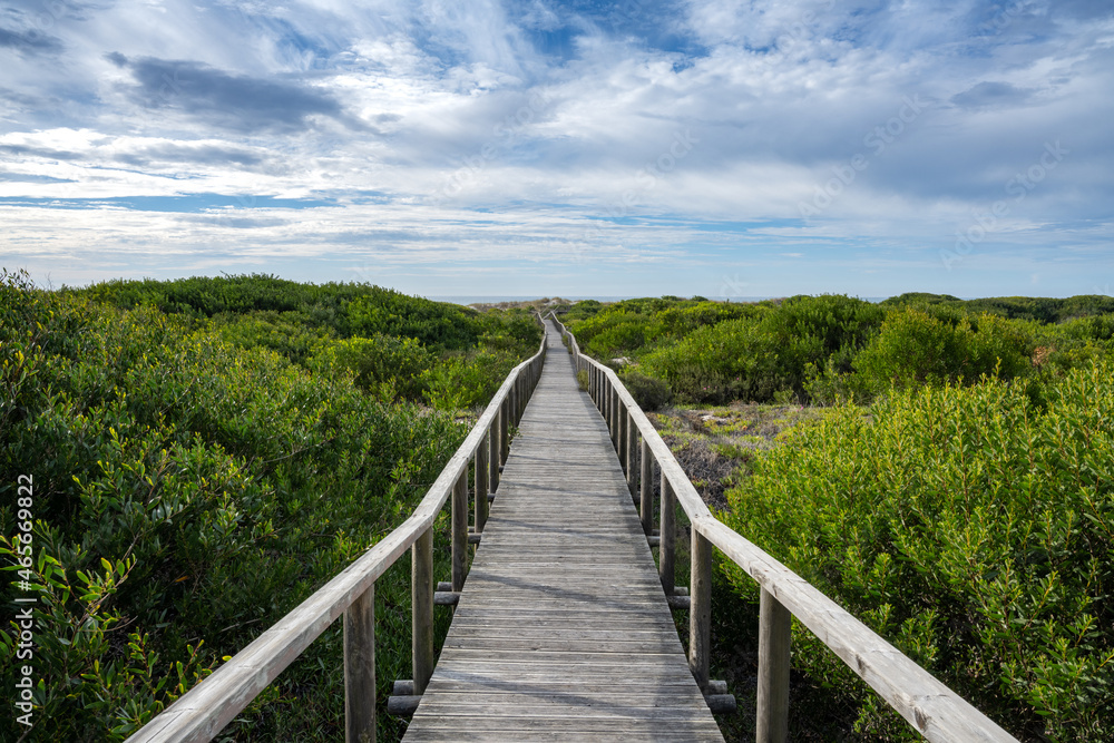 Wooden pathway leading to the beach