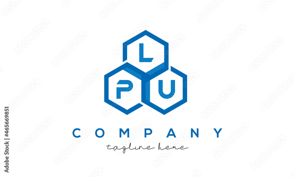 LPU letters design logo with three polygon hexagon logo vector template LPU letters design logo with three polygon hexagon logo vector template
