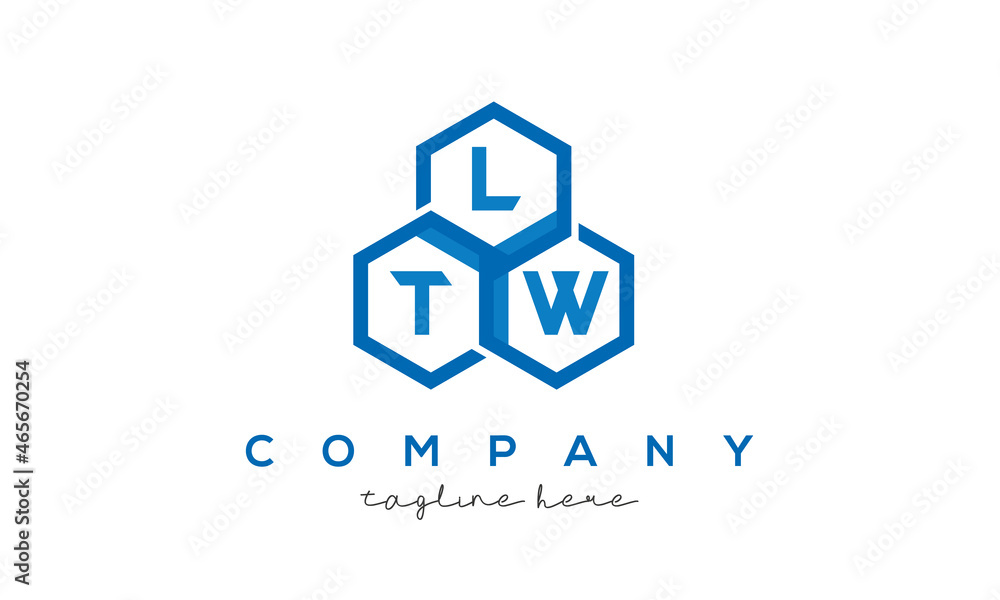 LTW letters design logo with three polygon hexagon logo vector template LTW letters design logo with three polygon hexagon logo vector template