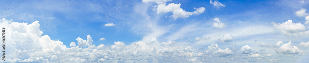 Panorama fluffy clouds against in blue sky Panorama fluffy clouds against in blue sky