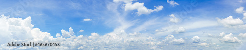 Panorama fluffy clouds against in blue sky