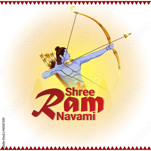 Creative illustration of lord rama for ram navami