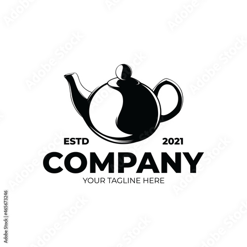 Silhouette of teapot logo design inspiration