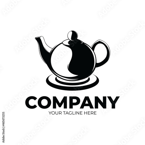 Silhouette of teapot logo design inspiration