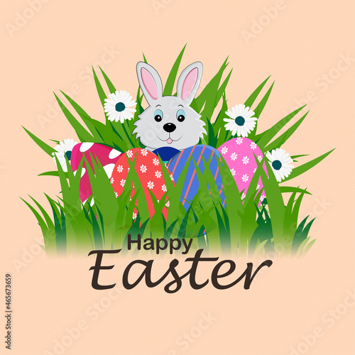 Happy easter day celebration greeting card