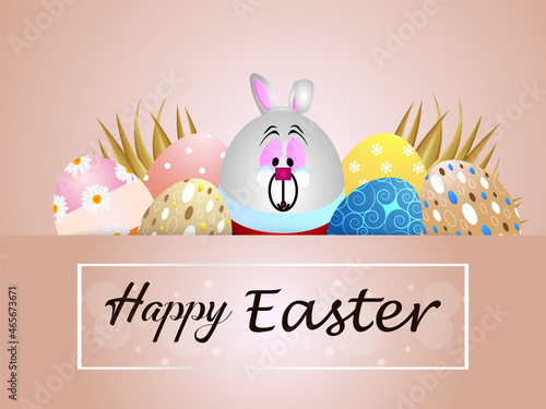 Happy easter day greeting card