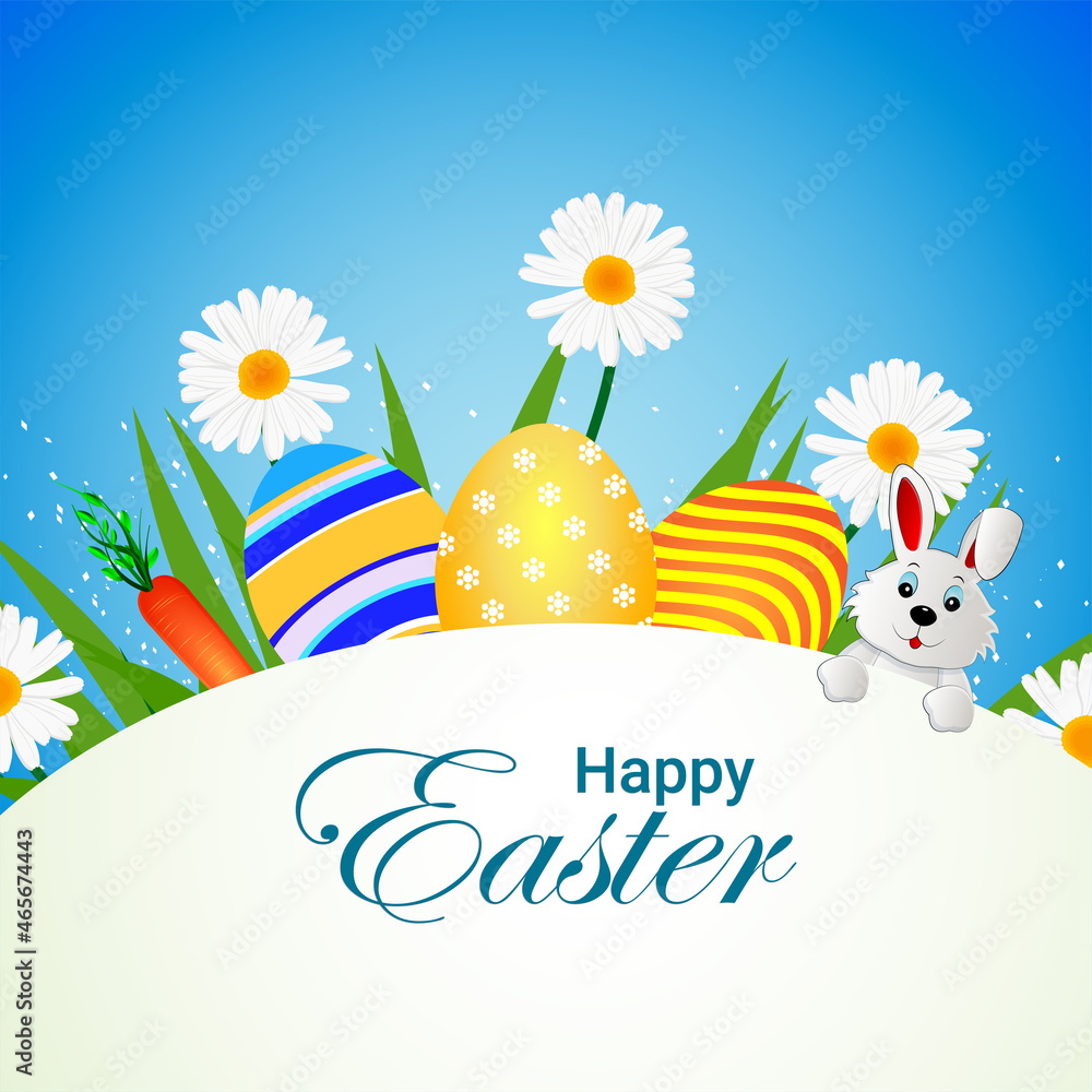 Fototapeta premium Happy easter day creative illustration and background