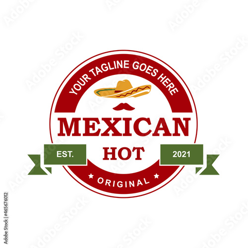 Creative rounded Mexican sauce logo design. Sauce logo for stamp, sticker, and others.