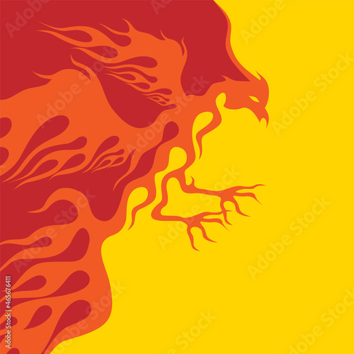 Simple illustration template of a phoenix.