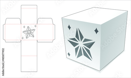 Packaging box die cut template