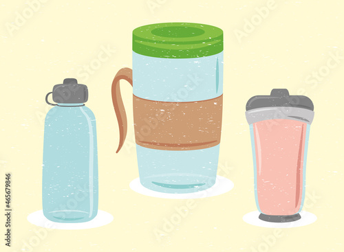 three less plastic icons