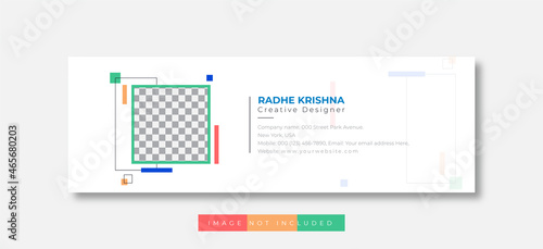 Email signature template and personal social media email footer