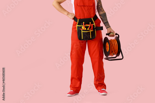 Female electrician with too...