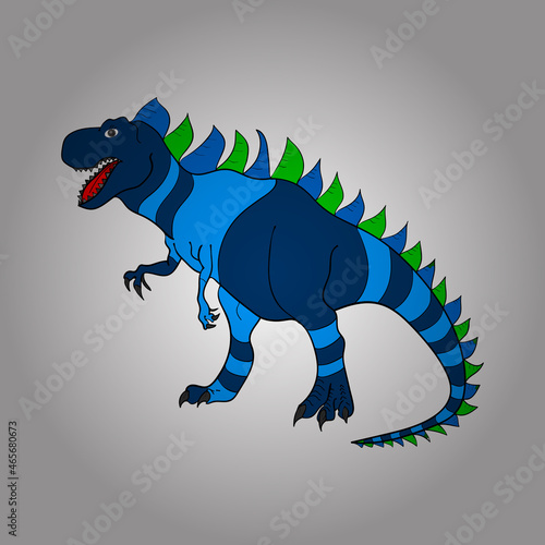 pattern with dinosaurs. Colored lizard-like dinosaurs for packaging or clothing. Saurischian dinosaurs. photo