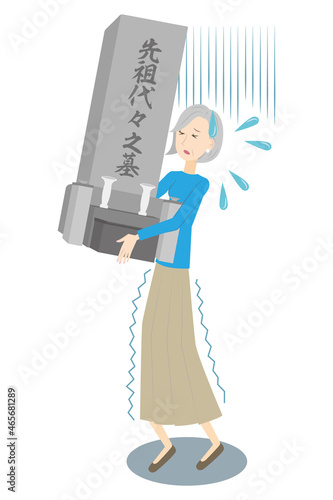 お墓の引越し,墓じまいに悩むシニア女性