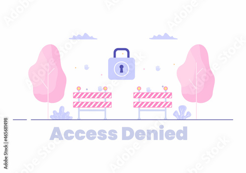 Login Access Denied Vector Illustration. System Refuses Password, Error and Entry to Computer Device Showing user does not have Permission for Website or Mobile Development